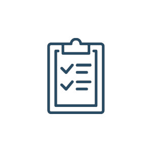 a-black-and-white-clip-board-with-a-check-mark-on-it