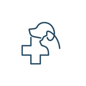 a dog and a cross on a white background