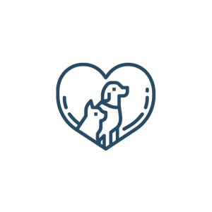 a dog and cat in the shape of a heart