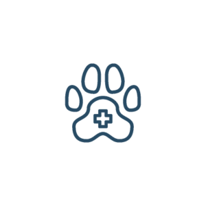 a dog paw with a cross on it