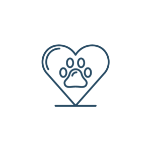 a dog's paw in the shape of a heart