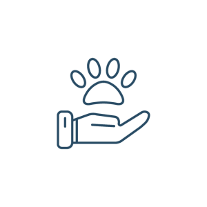 a hand holding a paw with a paw print on it